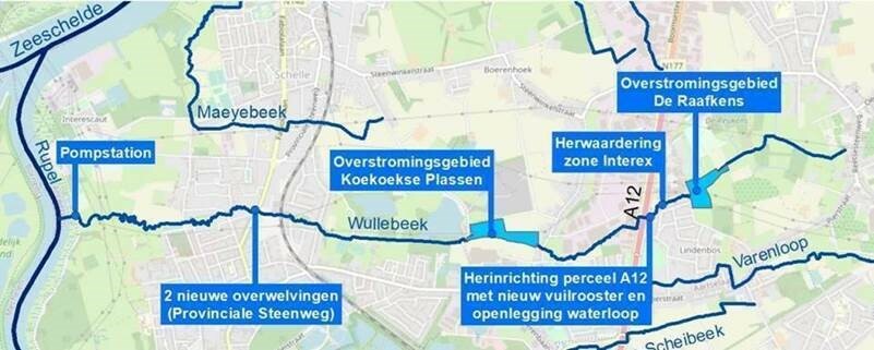 plannetje met overstromingsgebied