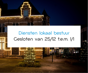 Sluiting gemeentediensten vanaf 25/11 tot en met 1/12/2025