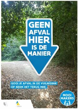 affiche campagne Geen afval hier is de manier